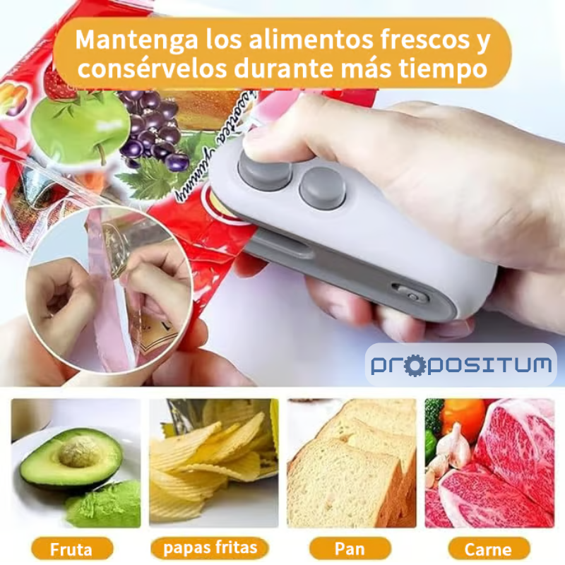 🚀 Mini sellador de bolsas con cortador e imán recargable 🔋