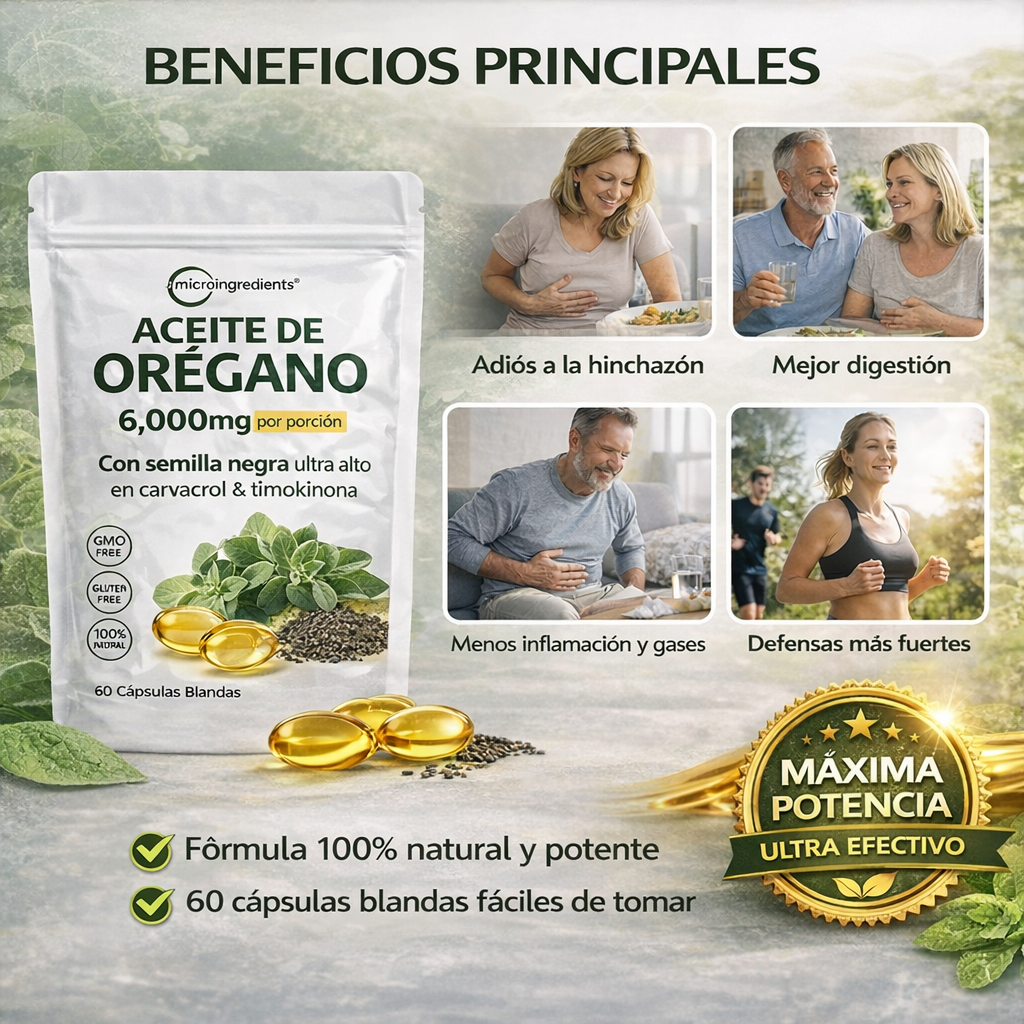 Aceite De Orégano 6000 Mg 60 capsulas