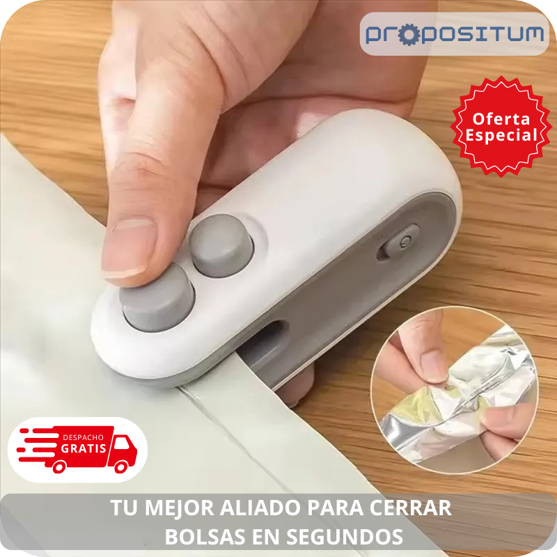 🚀 Mini sellador de bolsas con cortador e imán recargable 🔋