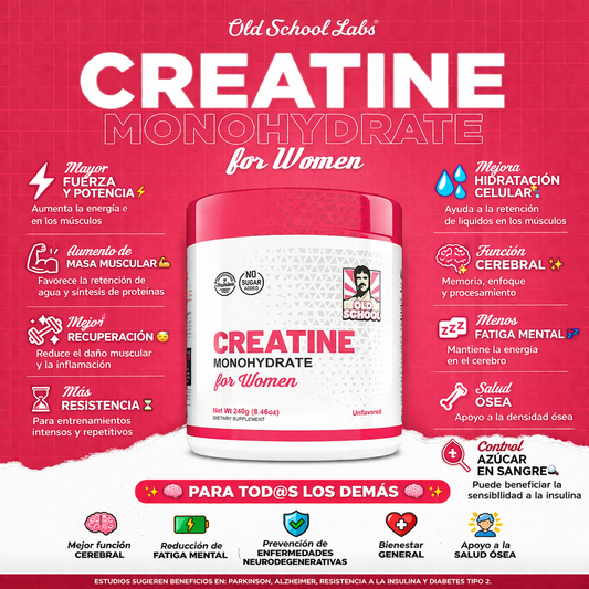 Creatina Monohidratada para Mujeres – 240g Old School Labs