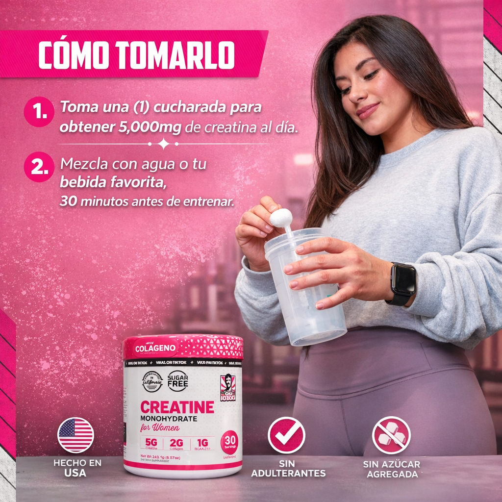 Creatina Monohidratada para Mujeres – 240g Old School Labs
